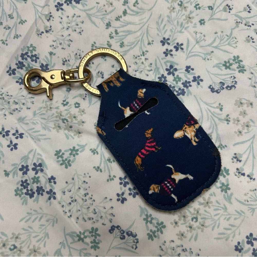 Simply Southern Blue Dog Pattern Keychain